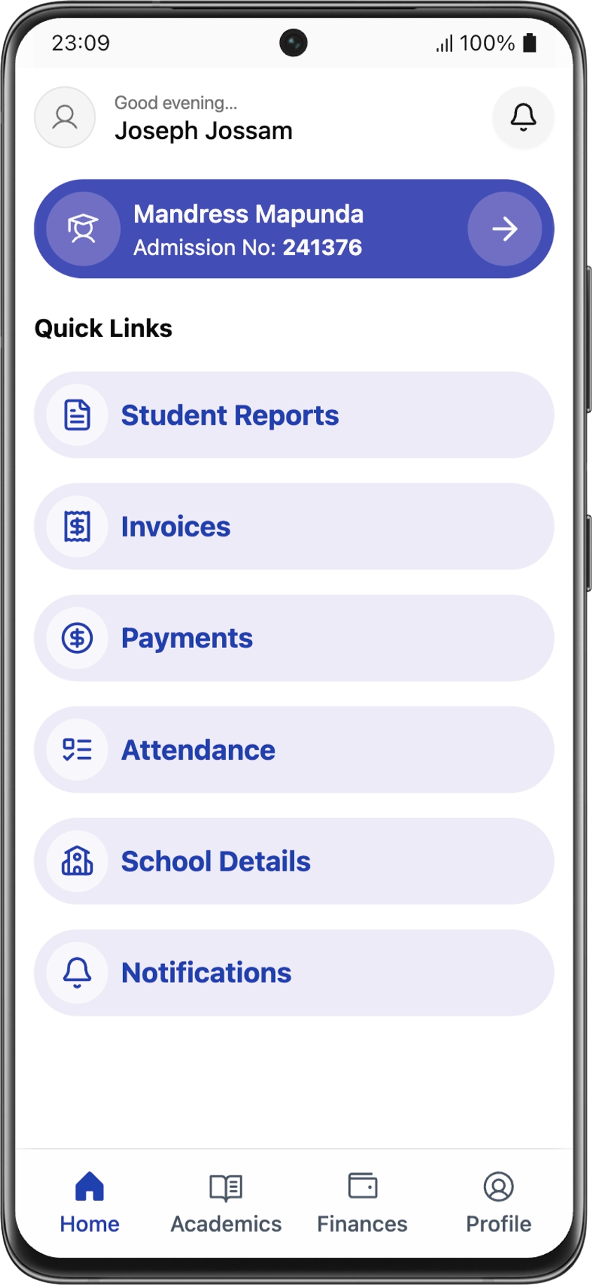 EasySchool Parent Portal on Mobile